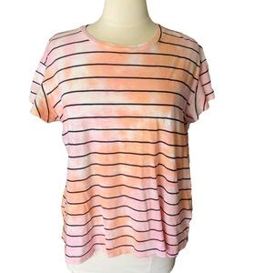 Anthropologie T.la striped tie dye flutter sleeved Top